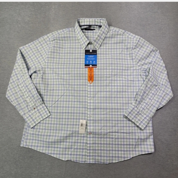 Tommy Hilfiger Men's Checkered Shirt - White and Green - Picture 1 of 7